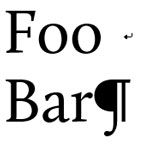 Foo and Bar separated by a line break