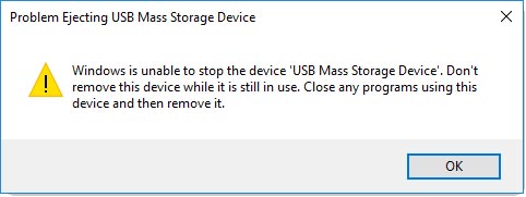 Problem Ejecting USB Mass Storage Device