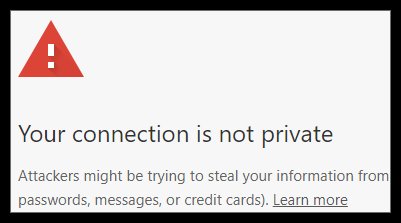 A certificate warning in your browser