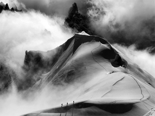 Alpine Climbers, Midi-Plan Traverse, France