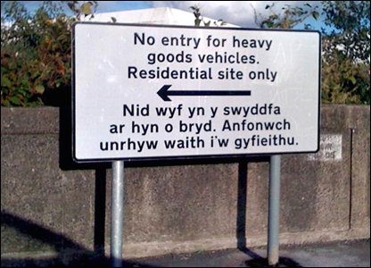 Welsh Road Sign